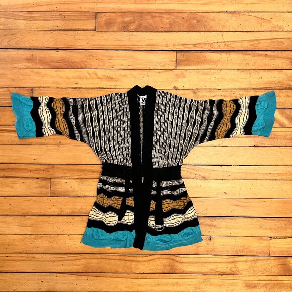 M by Missoni Belted Chevron Kimono Cardigan, Size 8 - Picture 5 of 12